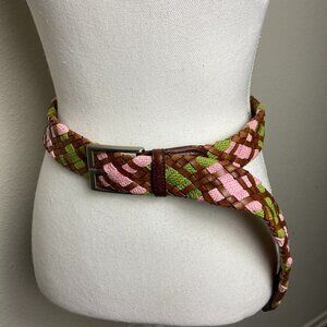 Braided Belt  Brown - leather Size Talla 100 cm ( 39.5")